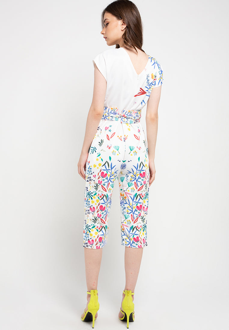 WHITE 花 HANA Slim Jumpsuit
