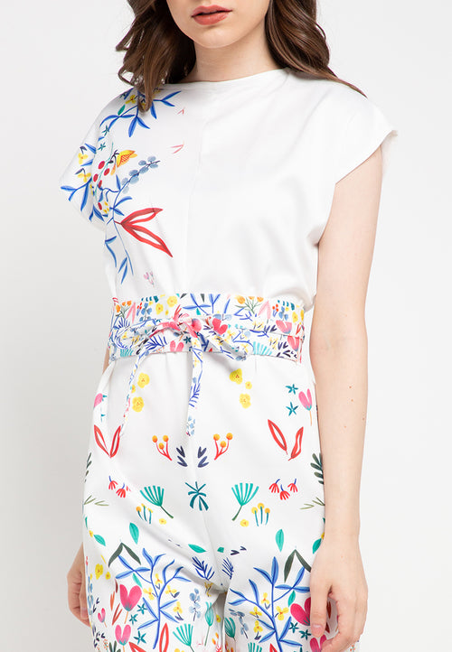 WHITE 花 HANA Slim Jumpsuit