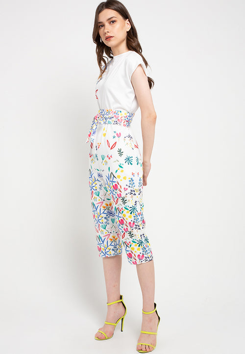 WHITE 花 HANA Slim Jumpsuit