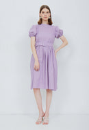 Puff Sleeve Dress Purple