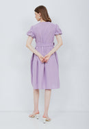 Puff Sleeve Dress Purple