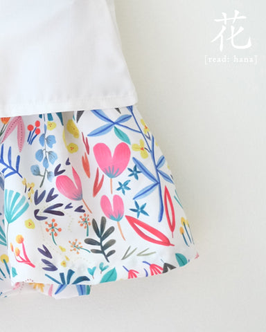 WHITE 花 HANA MiniMe Top&Skirt set